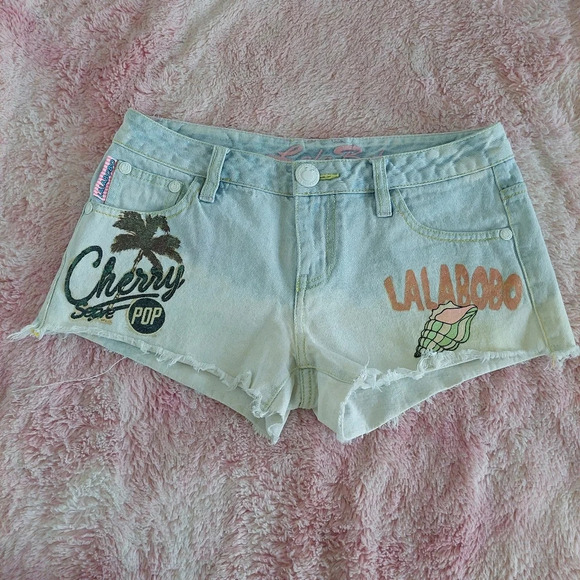 Lalabobo Denim Cutoff Jean Shorts - Picture 1 of 10